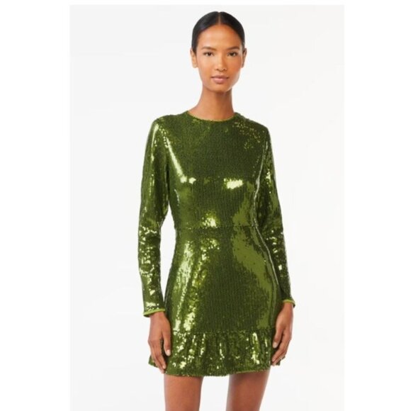 Scoop Dresses & Skirts - Scoop Green Sequin Long Sleeve Dress womens size large grinch party